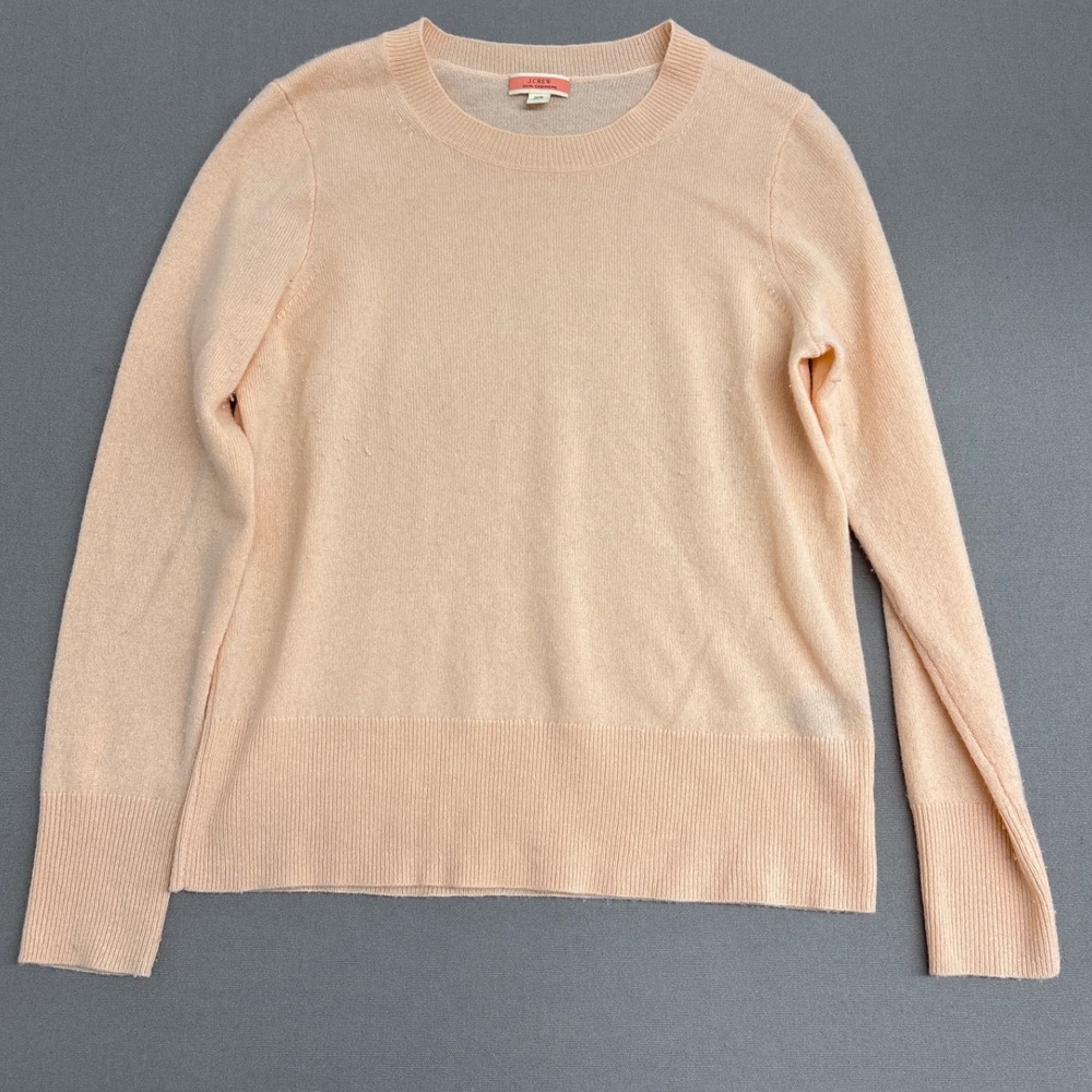 J.Crew Womens Peach Pink 100% Cashmere Crewneck Sweater BA400 XS